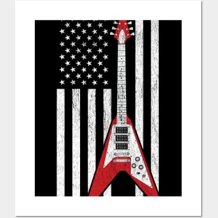 Patriotic Electric Guitar Posters and Art